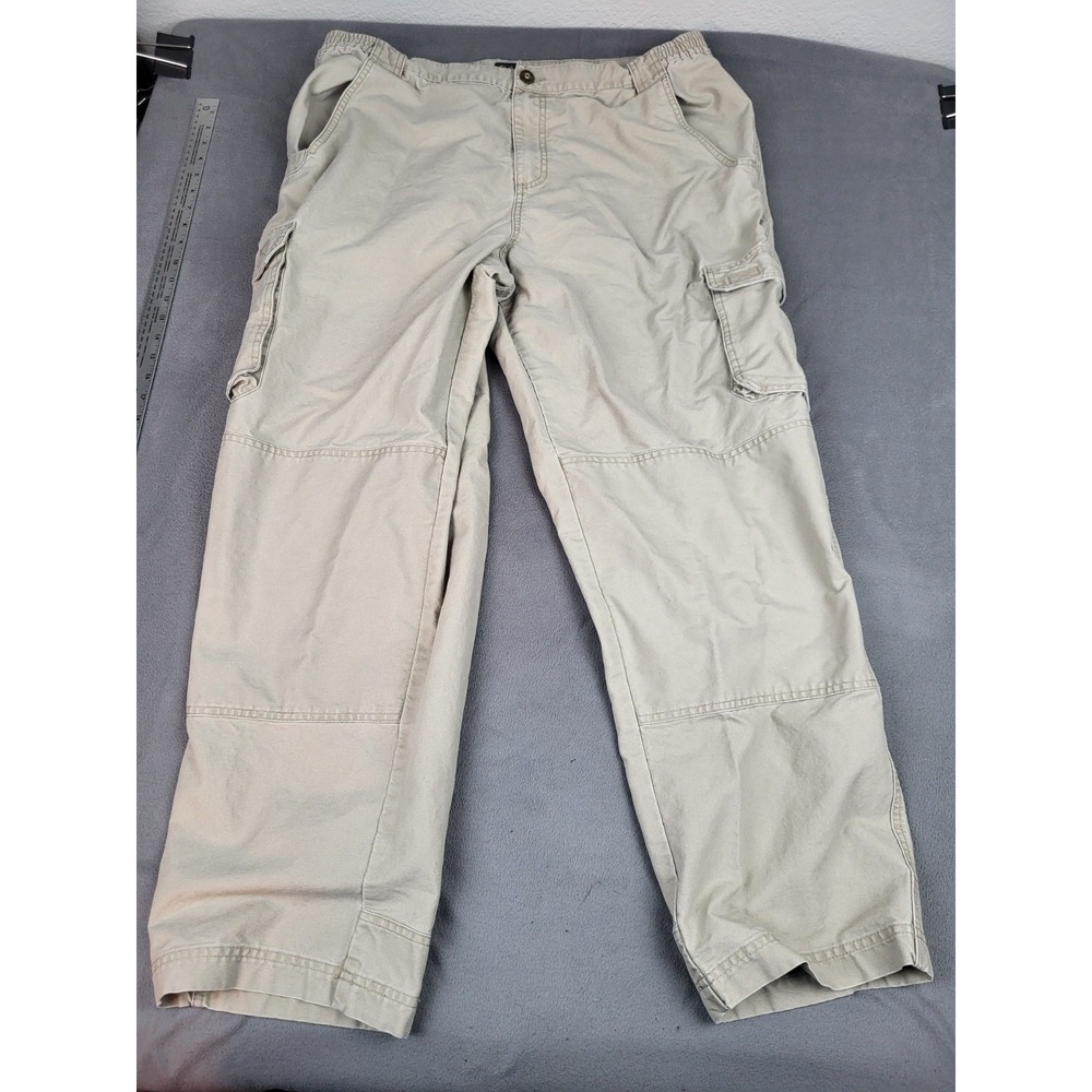 Cabelas Cargo Pants Mens 42 32(38 30) Brown Wide Leg Baggy Shooting Fishing Knee